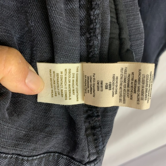 Free People Denim Moto Jacket Womens Small Black Oversized Corset Lace-Up Sides - Picture 16 of 16